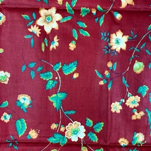 Waverly Kew Gardens Red Floral Fabric 1.25 yds Upholsery Chintz Cotton - Picture 1 of 12