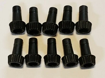 SET OF 10 BLACK KNOBS FOR TURN KNOB LAMP SOCKET LAMP SWITCH NEW 450JQ