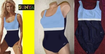 SeXy Miss Damen Badeanzug Hell Dunkel Blau Weiß 38 B  40 42 44 46 C Neu Sunya - Bild 1 von 2