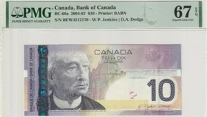 Canada 2004 $10 PMG Certified Banknote UNC 67 EPQ Pick BC-68a - Picture 1 of 2