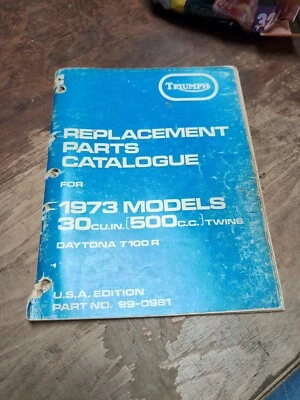 Libro de catálogo de piezas Triumph Daytona T100 R 1973 original Foto 1 de 3
