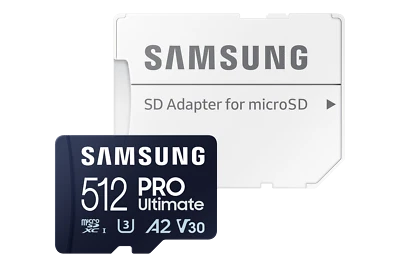 Samsung PRO Ultimate 512 GB microSD-Speicherkarte mit SD-Karten-Adapter - Bild 1 von 4