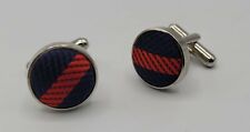 CLASSIC  - Navy And Red Pin Stripe Cufflinks