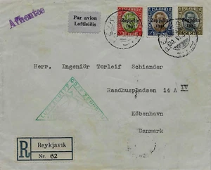 Graf Zeppelin 1931, R- Satzbrief Islandfahrt Reykjavik - Bild 1 von 2