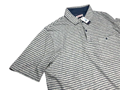 Camisa Polo Johnnie-O Para Hombre Mediana M Hangin Out Brewster Rayas Gris Claro Rayas Foto 1 de 4
