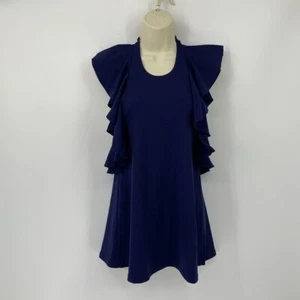 Susana Monaco Halter top shirt blouse tank ruffle Deep Sea navy blue new X-Small - Picture 1 of 4