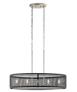 Kichler Edmund 5-Light Satin Black and Brushed Nickel Hanging Pendant Light - Picture 1 of 8