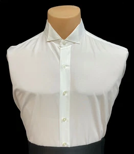 Men's Ivory Off-White Wing Collar Tuxedo Shirt Washable Microfiber Wedding Mason - Picture 1 of 4