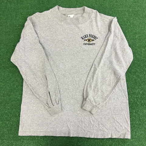 Vintage 90s Wake Forest Demon Deacons Gray Long Sleeve ACC Shirt Mens Size XL Cover