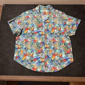 LL Bean Tropical Fly-Fishing L.L. Bean Tropical Vintage USA Pataloha Floral 70s - Picture 1 of 13