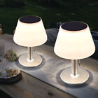 2er Set Solaire LED Table Lampes Blanc Inox Balcon Terrasse Extérieur Lumières