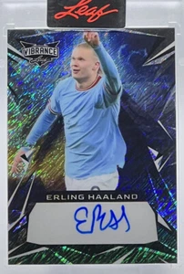 💥ERLING HAALAND AUTO 2023💥LEAF VIBRANCE BLUE AUTO💥MANCHESTER CITY💥LE #1/4🔥 - Picture 1 of 2
