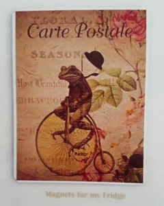 VINTAGE FRENCH POSTCARD COLLECTION 'Frog' (9) FRIDGE MAGNET  - M554 F - Picture 1 of 1