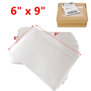 50 Packing List Envelopes 6"x9" Shipping Label Invoice Clear Adhesive Pouch - Picture 1 of 10