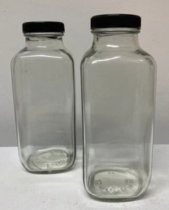 NEW Encheng Glass French Square Bottle PAIR For Water/Cambucha #04/#11 - Picture 1 of 9