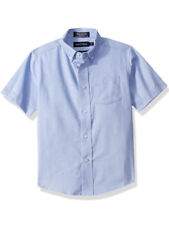 Nwt Nautica Boys' School Uniform Short Sleeve Oxford Shirt - Blue - Size Xl (7)