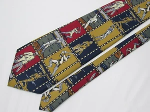 Rene Chagal Sports Necktie Tie Silk Hand Made Field Hockey ? Lacrosse ? - Bild 1 von 11