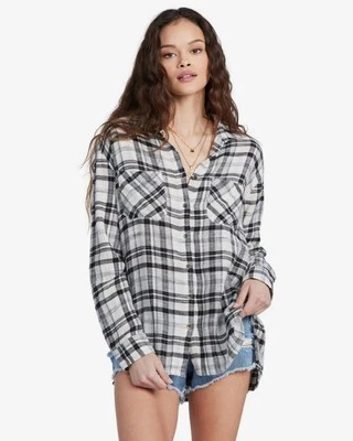 Volcom flannel Shirt Womens Size XS Long Sleeve Button Up Plaid - Image 1 of 4