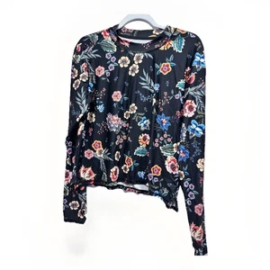 $165 JOHNNY WAS ACTIVE Ardell Mock Neck Step Hem Sz M - Picture 1 of 9