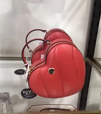 NWT Kate Spade Novelty Love Shack 3D Heart SHAPED LEATHER Purse-Ruby Red - Image 1 of 4