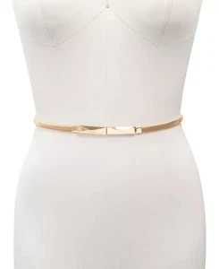 I.N.C. International Concepts Metal Stretch Belt Women's M/L Gold Clasp Buckle - Picture 1 of 13