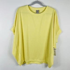 Chico's Size Large 12 2 Sandwashed Dolman Knit Top Yellow Modal Blend - Picture 1 of 4