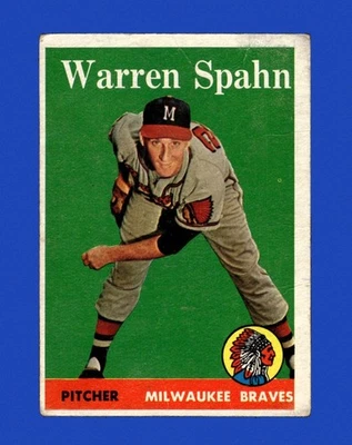 1958 Topps Set-Break #270 Warren Spahn BAJA CALIDAD (arrugue) *GMCARDS* Foto 1 de 2