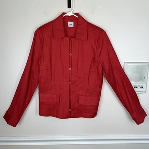 Cabi Red Valentine Linen Blend Blazer Jacket Button Down Size MED - Picture 1 of 18