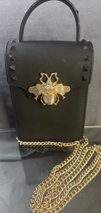Emperia Crossbody Purse Black Golden Bumble Bee JB6149A Trendy Chic - Picture 1 of 9