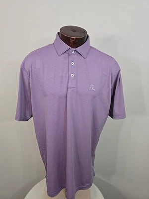 Camisa polo de golf Rhoback XL púrpura azul a rayas manga corta para hombre Foto 1 de 4