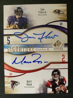 2009 SP Signature Edition Duals Matt Ryan Joe Flacco /15 Rookie Auto Autograph - Image 1 of 2