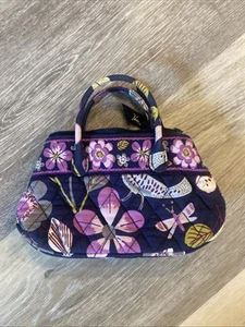 VERA BRADLEY MINI PURSE W/ HANDLES PURPLE FLORAL NIGHTINGALE - Picture 1 of 7