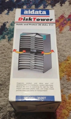 Vintage aidata 3.5” Floppy Disc Diskette Storage tower - Holds 30 Disks - Image 1 of 4
