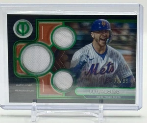 2024 Topps Tribute - Triple Relics Pete Alonso #TTR-PA Green /99 (MEM) - Picture 1 of 2