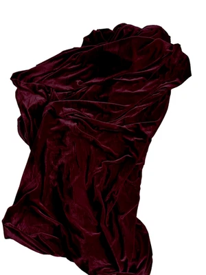 Samt Stretchsamt Stoff 1m dunkles bordeaux rot weinrot Karneval Kostüm Fastnacht - Bild 1 von 3