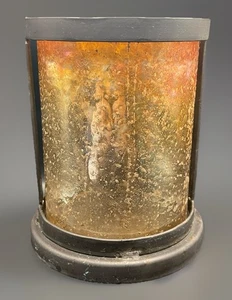 Vela votiva LRG de vidrio agrietado naranja quemado texturizado # - Imagen 1 de 9