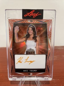 2024 KAI TRUMP LEAF METAL AUTOGRAMMKARTE 39/49 MI-KT2, Orange Burst Refractor - Bild 1 von 4