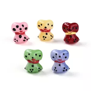 20pcs Handmade Lampwork Dalmatian Beads Cute Dog Glass Beads for DIY Jewelry - Picture 1 of 4