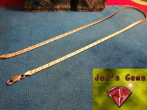 Vintage Solid Sterling Silver 925 Herringbone Necklace Chain Italy * 20" * - Picture 1 of 3
