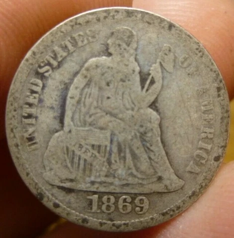 1869 S Seated Liberty Dime 10c San Francisco Cover