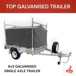8x5 Single Axle Trailer Cover Ladder Racks Galvanised Box Trailers 750kg ATM NEW - Picture 1 of 10