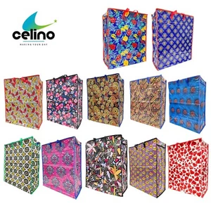 PRINTED LAUNDRY STORAGE BAG SHOPPING BAGS ZIPPED STRONG EXTRA LARGE 65x55x24cm - Picture 1 of 42