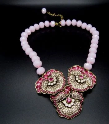 Collar Heidi Daus Pensamiento Cuentas Cuarzo Rosa SWAROVSKI Cristal Collar ¡ÚLTIMO! Foto 1 de 3