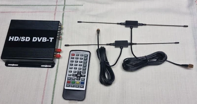 DVB-T Receiver 2x Antenne Auto Kfz 12V/24V DVBT Twin Tuner Empfänger TV Box - Bild 1 von 4