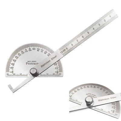 Protractor Angle Finder Arm Stainless Steel Measuring Ruler Tool 180 degree USA - Image 1 of 4
