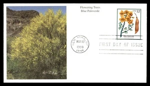 MayfairStamps US FDC 1998 New York Blue Paloverde Flowering Trees Mystic First D - Picture 1 of 2