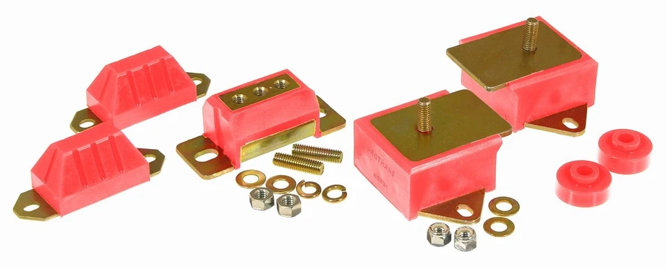 Soportes de transmisión de motor PROTHANE 76-86 CJ5 CJ7 CJ8 6 cilindros con kit de buje de brazo de par ROJO Foto 1 de 1