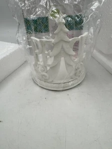 Calentador Scentsy Envoltura Blanco Brillo PAZ Navidad Decoración Vacaciones - Imagen 1 de 9