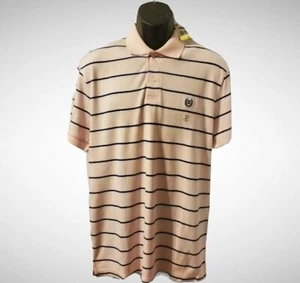 Chaps Poloshirt Kurzarm rosa mit dunkelblauen Streifen Baumwolle Herren Medium - Bild 1 von 9