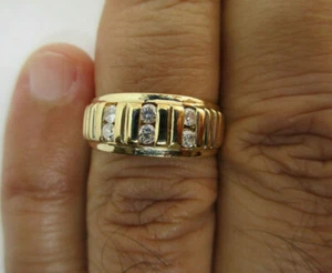 14K Gold Diamond Wedding Band Diamond=.42 Carat F-VS2 5.40 Grams - Picture 1 of 10